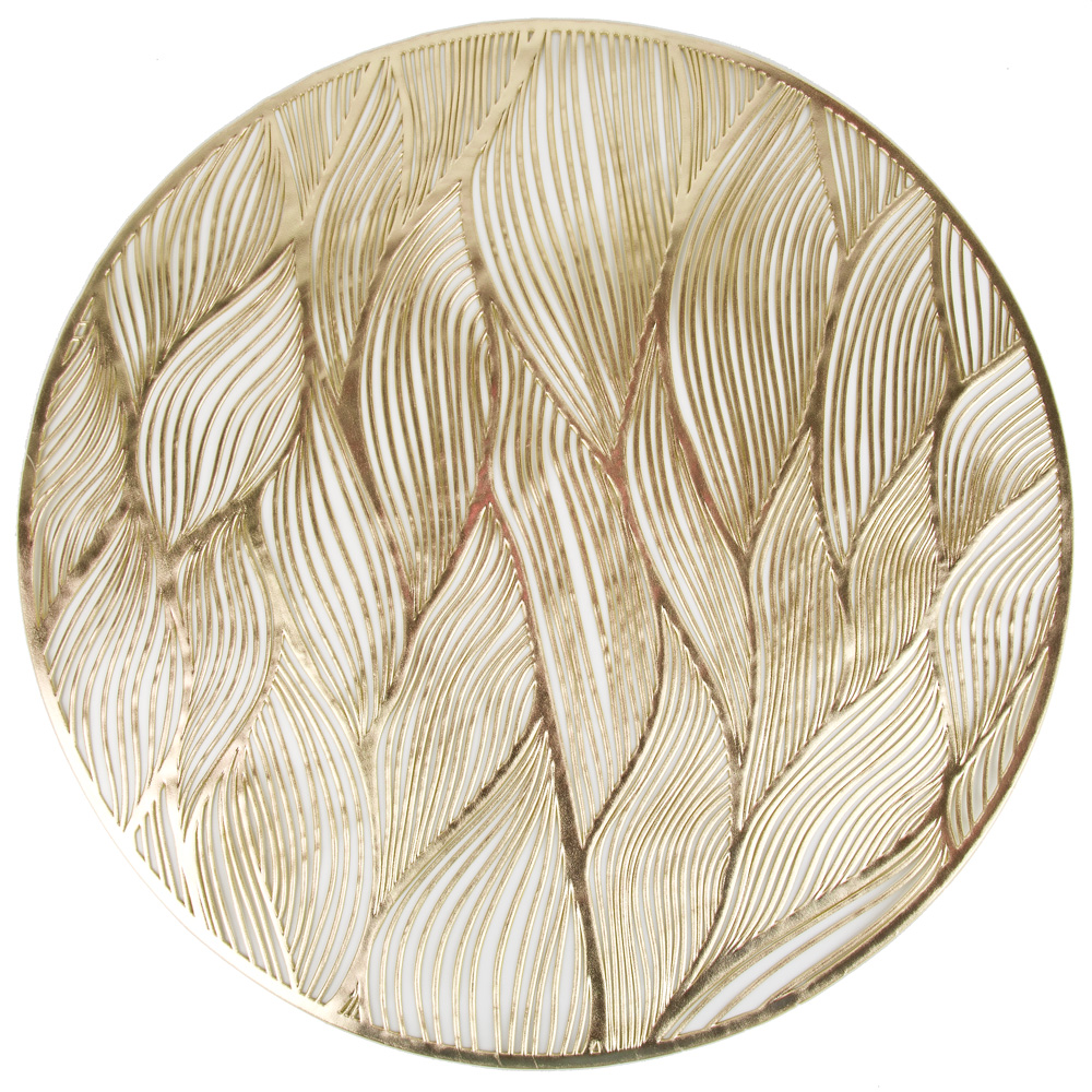 ENS Салфетка сервировочная (плейсмат)  "Аjouré" (золото) d=38см. (min4) (упаковочный пакет)