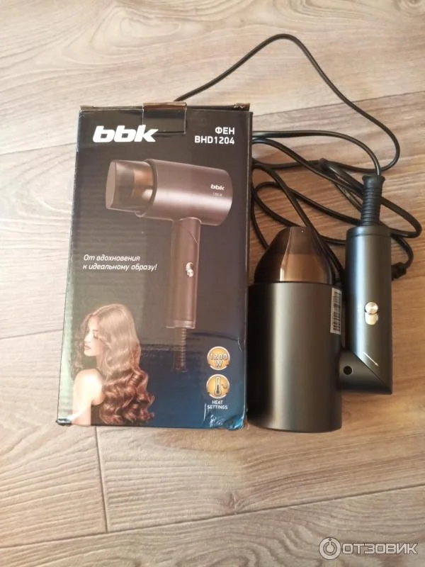 Фен BBK BHD1204 графит, 1200 Вт, компактный