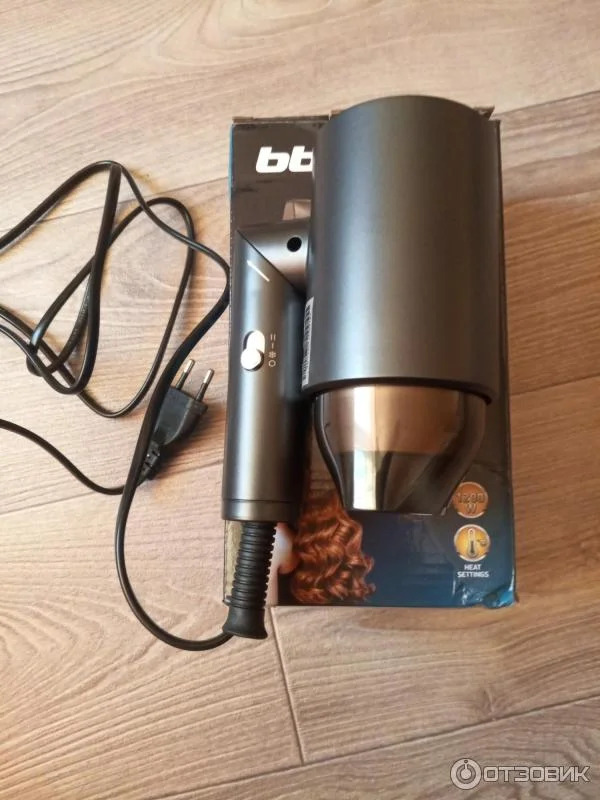 Фен BBK BHD1204 графит, 1200 Вт, компактный