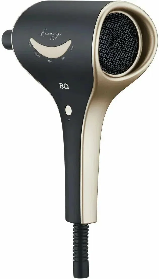 Фен BQ HD1211M черный/золотой, 1800 Вт, ионизация