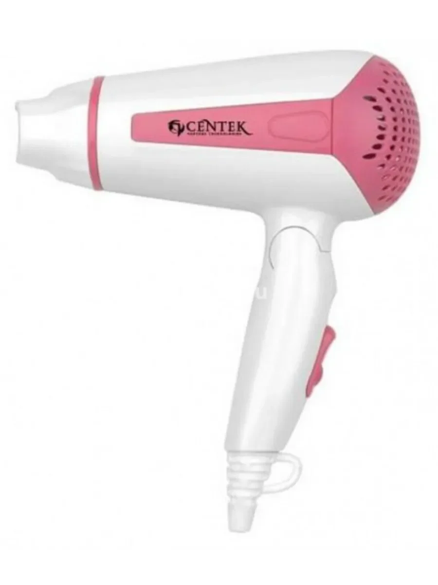 Фен Centek CT-2201 розовый, 900 Вт, компактный, ионизация