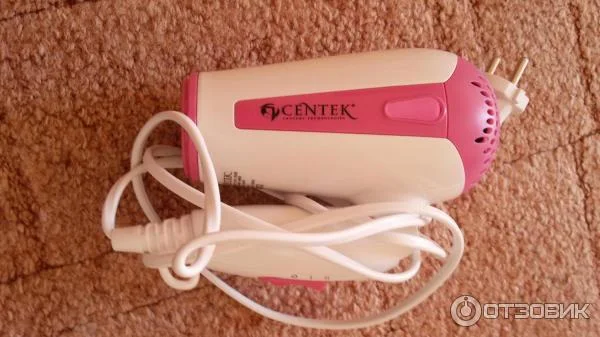 Фен Centek CT-2201 серый, 900 Вт, компактный, ионизация