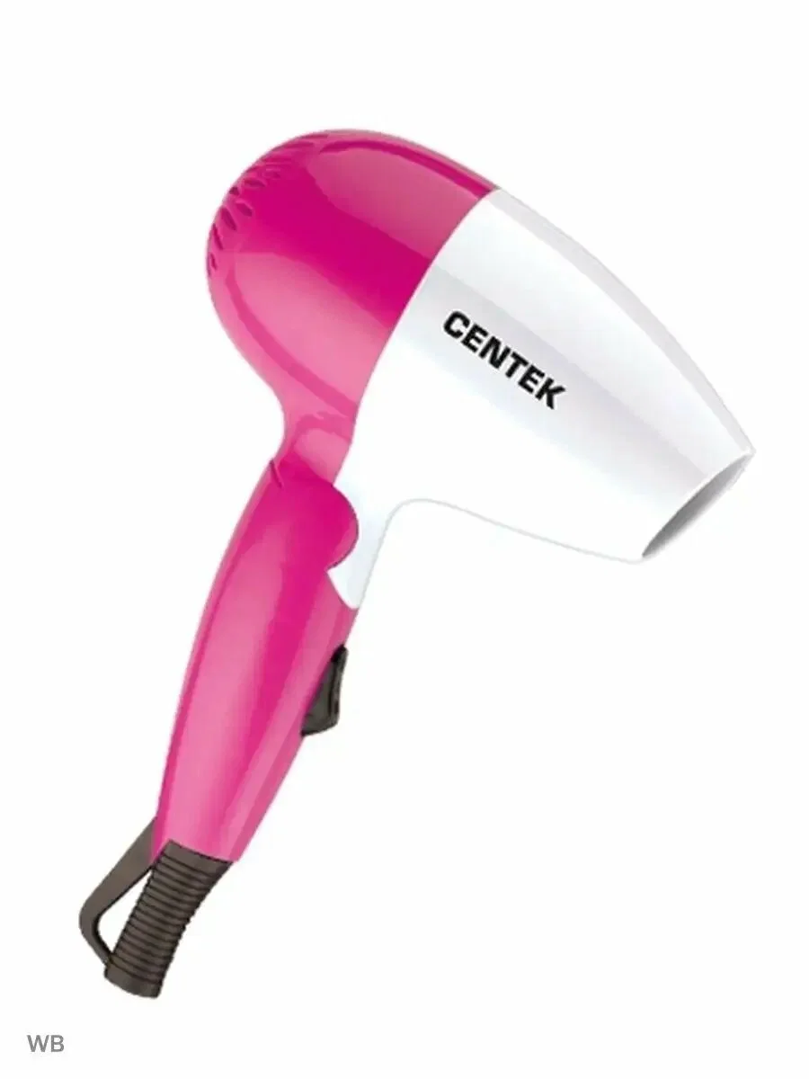 Фен Centek CT-2229 белый/розовый, 1200 Вт, компактный