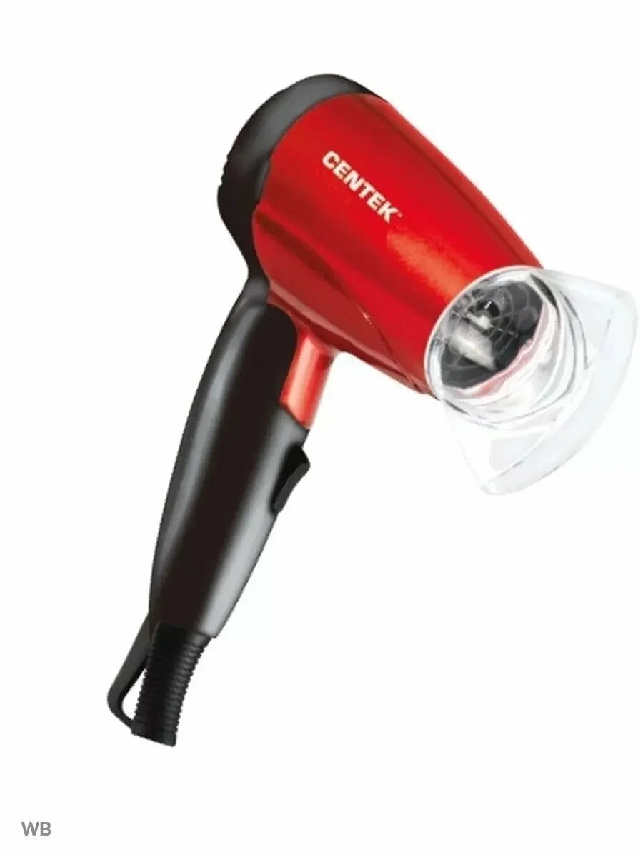 Фен Centek CT-2230 RBL красный/черный, 1200 Вт, компактный