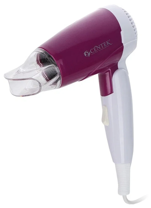 Фен Centek CT-2230 фиолетовый/белый, 1200 Вт, компактный