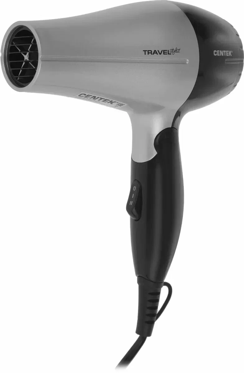 Фен Centek CT-2258 серебристый/черный, 850 Вт, компактный
