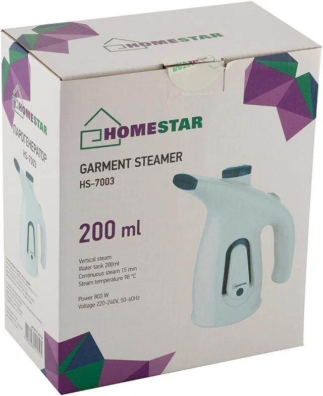 Отпариватель Homestar HS-7003 голубой, 800 Вт, 200 мл