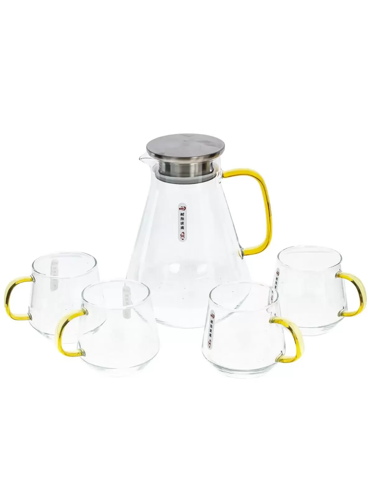 Набор из кувшина и 4-х кружек, 1800/450 мл, L25,5 W20 H22 см