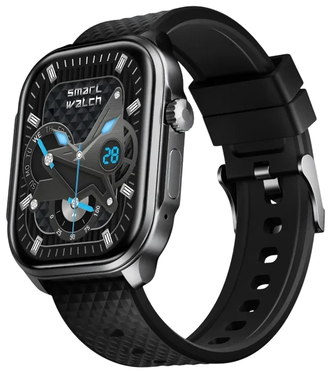 Умные часы Tecno Watch 3 Active 2.04" LCD корп.черный рем.черный (W03A)