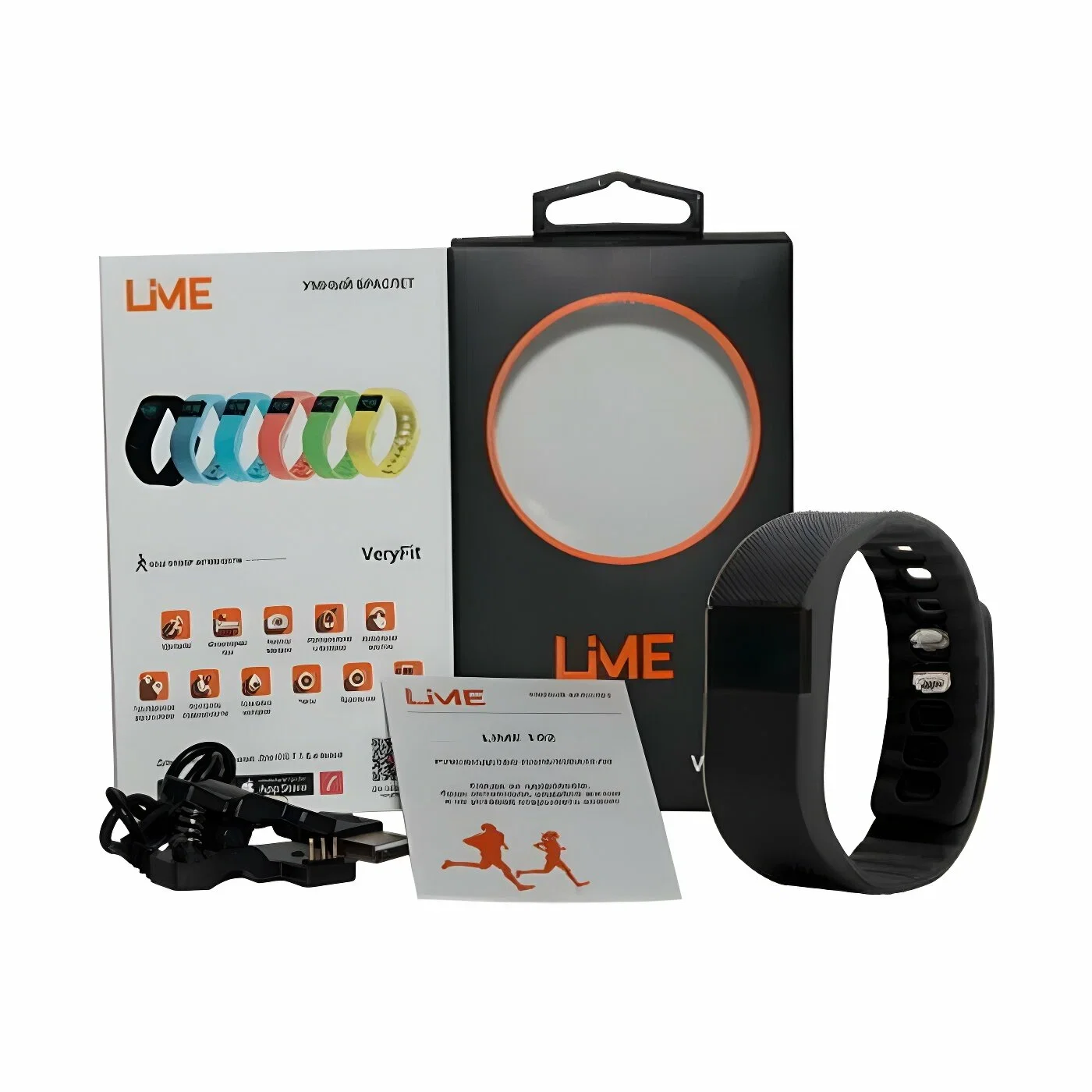 Фитнес-браслет Lime Lime 102 черный Шагомер, Подсчет калорий, Умные часы, Будильник, черный ремешок (550113)