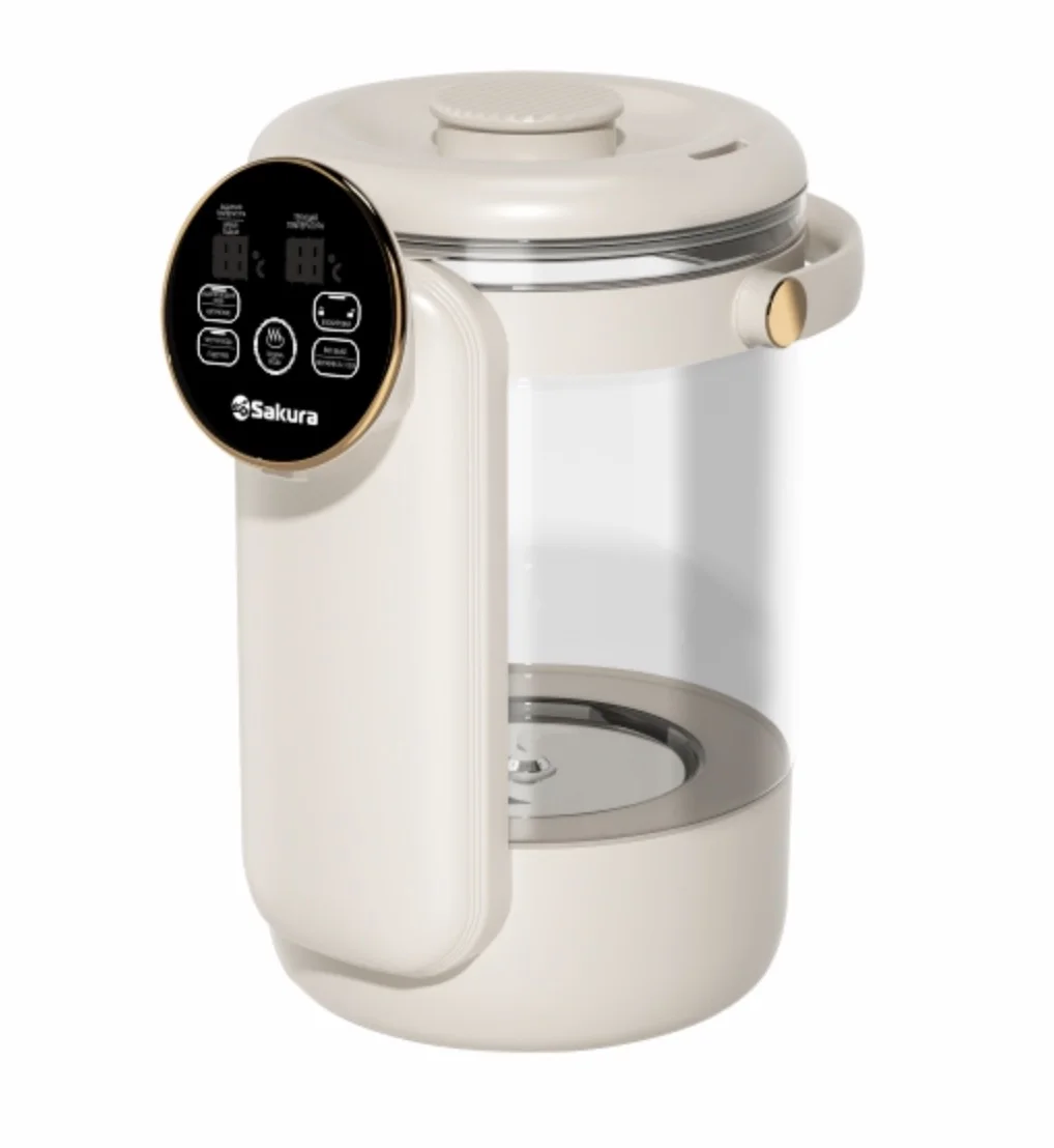 Термопот Sakura SA-1374W Premium 4,5л стекл. LCD сенсор 13темп замок таймер
