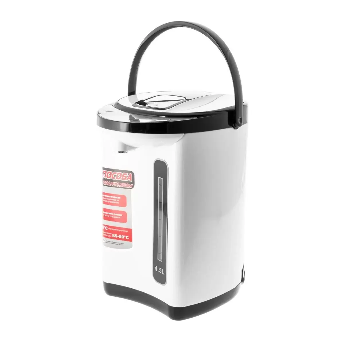 Термопот Sakura SA-314WB Мощность 750Вт. Объем 4,5л. Тип управления: кнопочный. 2 способа подачи воды. Материал колбы и корпуса - нерж. сталь. С функц