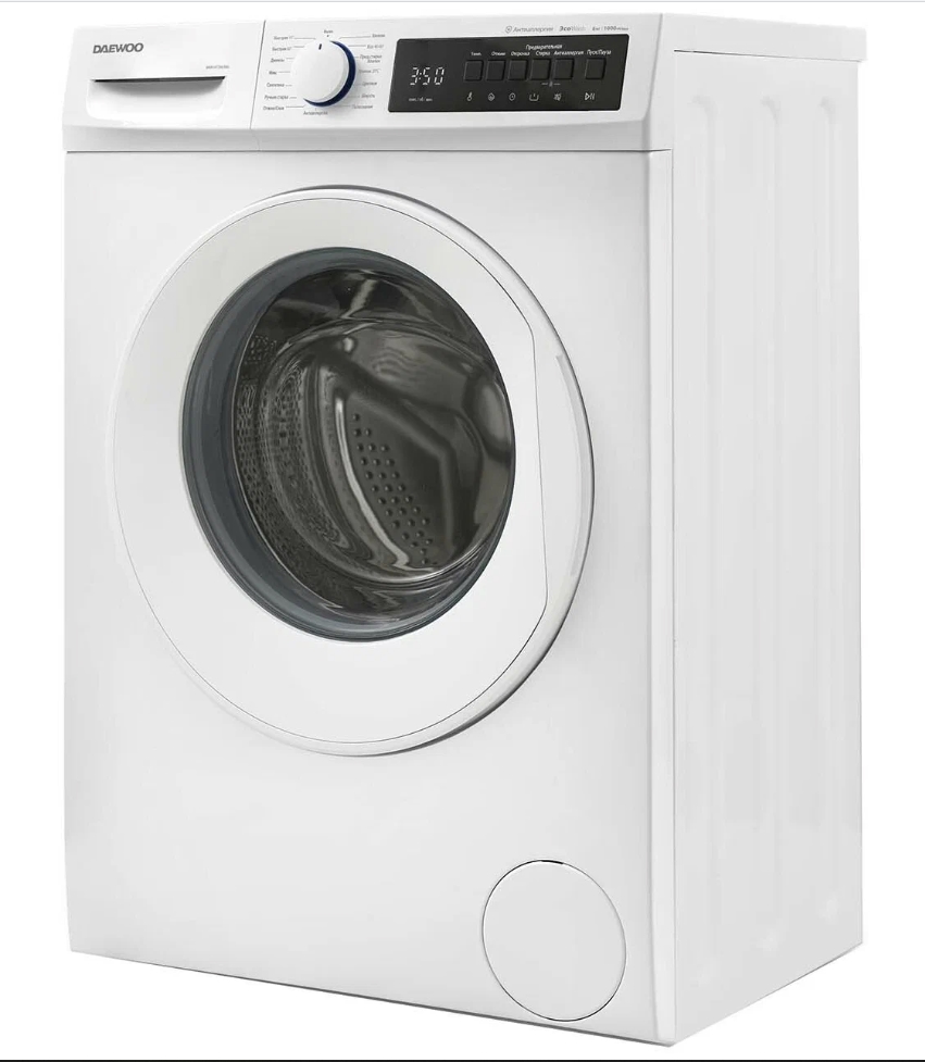 Стиральная машина DAEWOO WM610T2WU9RU кл.:A++ фронт. Компактная, макс.:6кг белый,1000 об/мин, 41 л.