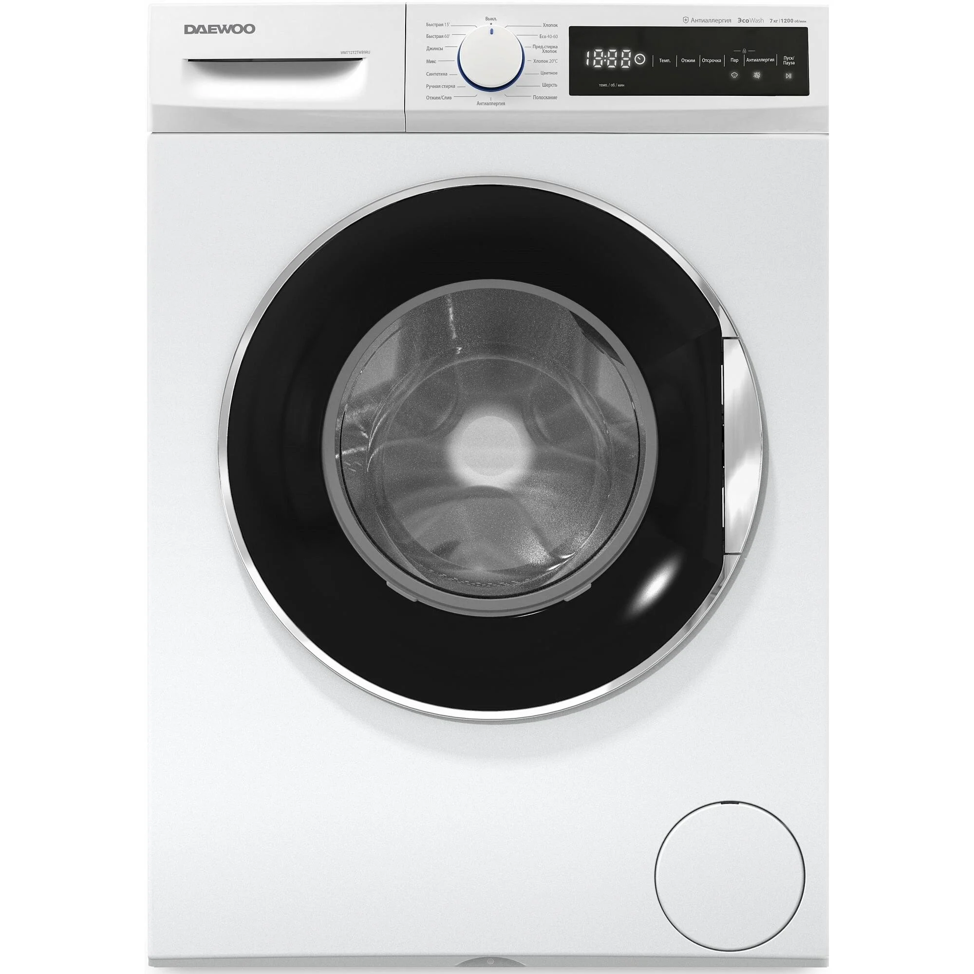 Стиральная машина DAEWOO WM712T2TWB9RU 7кг 1200об 59.70х50х84.50 см сенсорный дисплей ИНВЕРТОРНАЯ