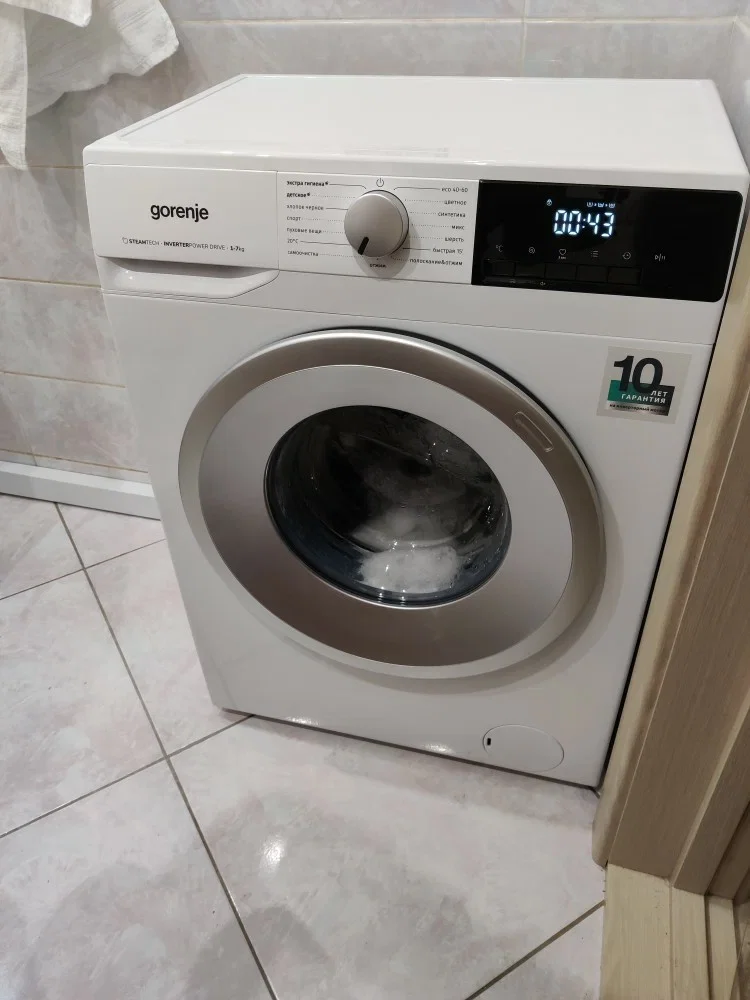 Стиральная машина Gorenje W2NHPI72SCS 7кг 60*85*46,5 1200 об/мин дисплей инвертер пар,