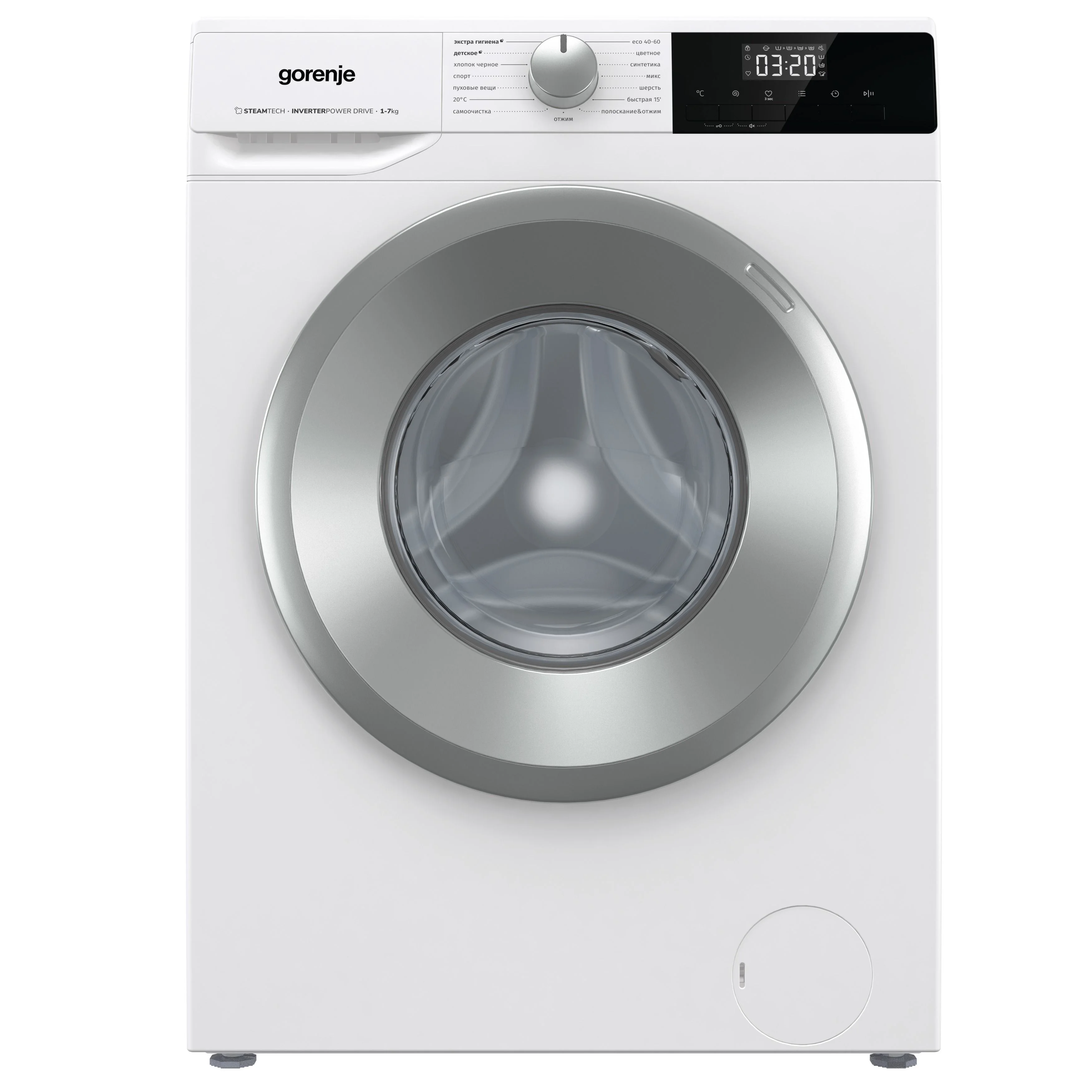 Стиральная машина Gorenje W2NHPI72SCS 7кг 60*85*46,5 1200 об/мин дисплей инвертер пар,