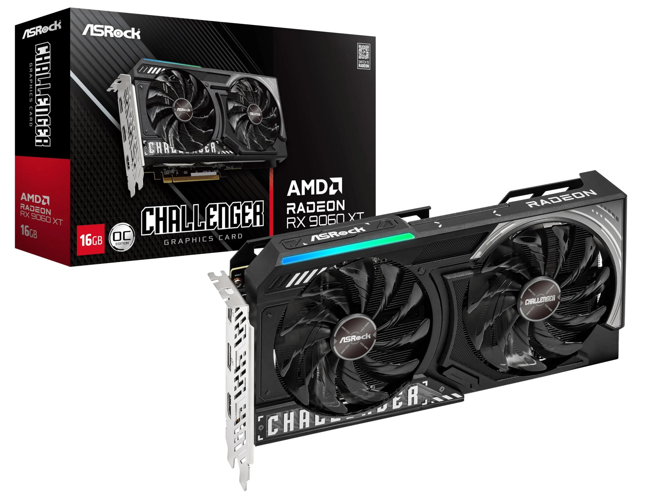 Видеокарта Asrock Radeon RX 9060 XT Challenger OC 16GB (RX9060XT CL 16GO)
