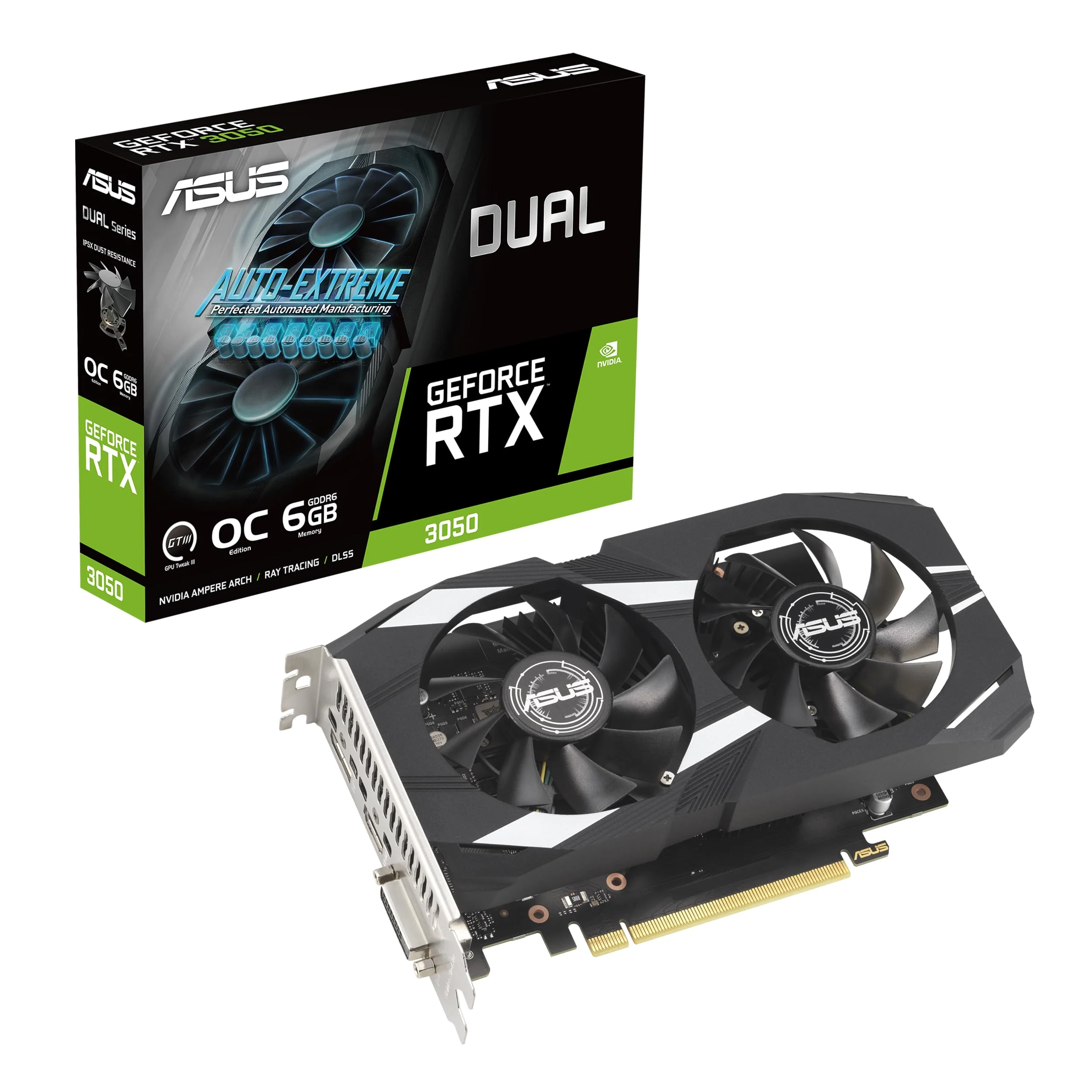 Видеокарта Asus GeForce RTX 3050 DUAL 6GB OC (DUAL-RTX3050-O6G)