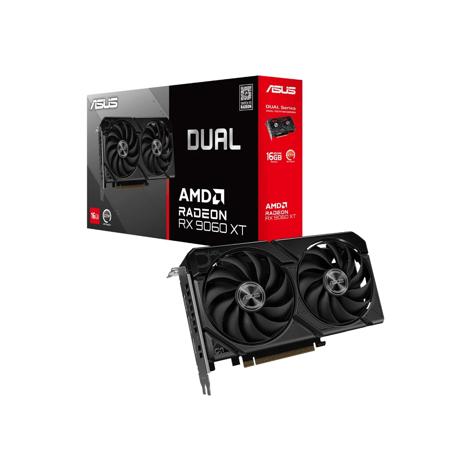 Видеокарта Asus Radeon RX 9060 XT DUAL (DUAL-RX9060XT-16G)