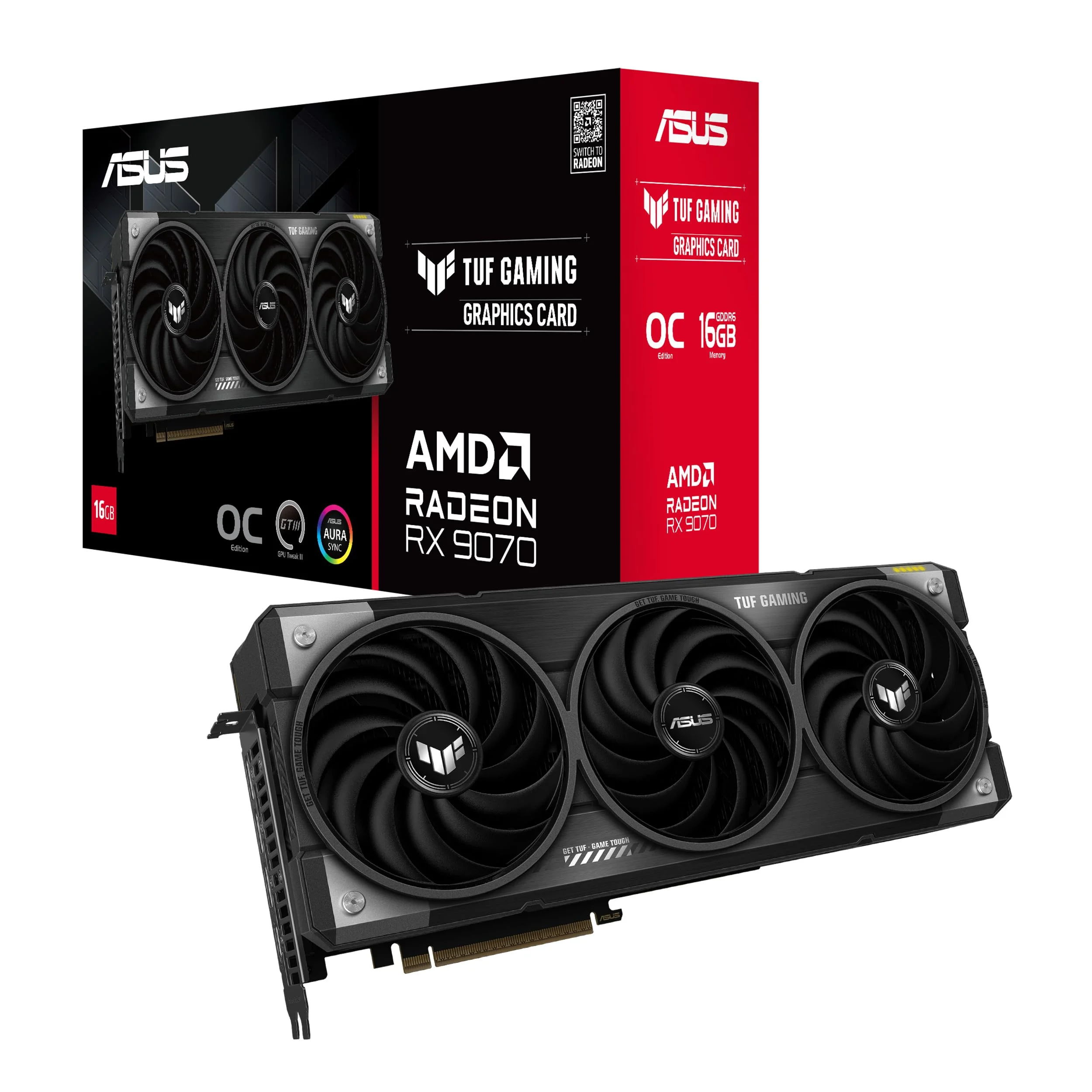 Видеокарта Asus Radeon RX 9070 XT OC 16Gb (TUF-RX9070XT-O16G-GAMING)