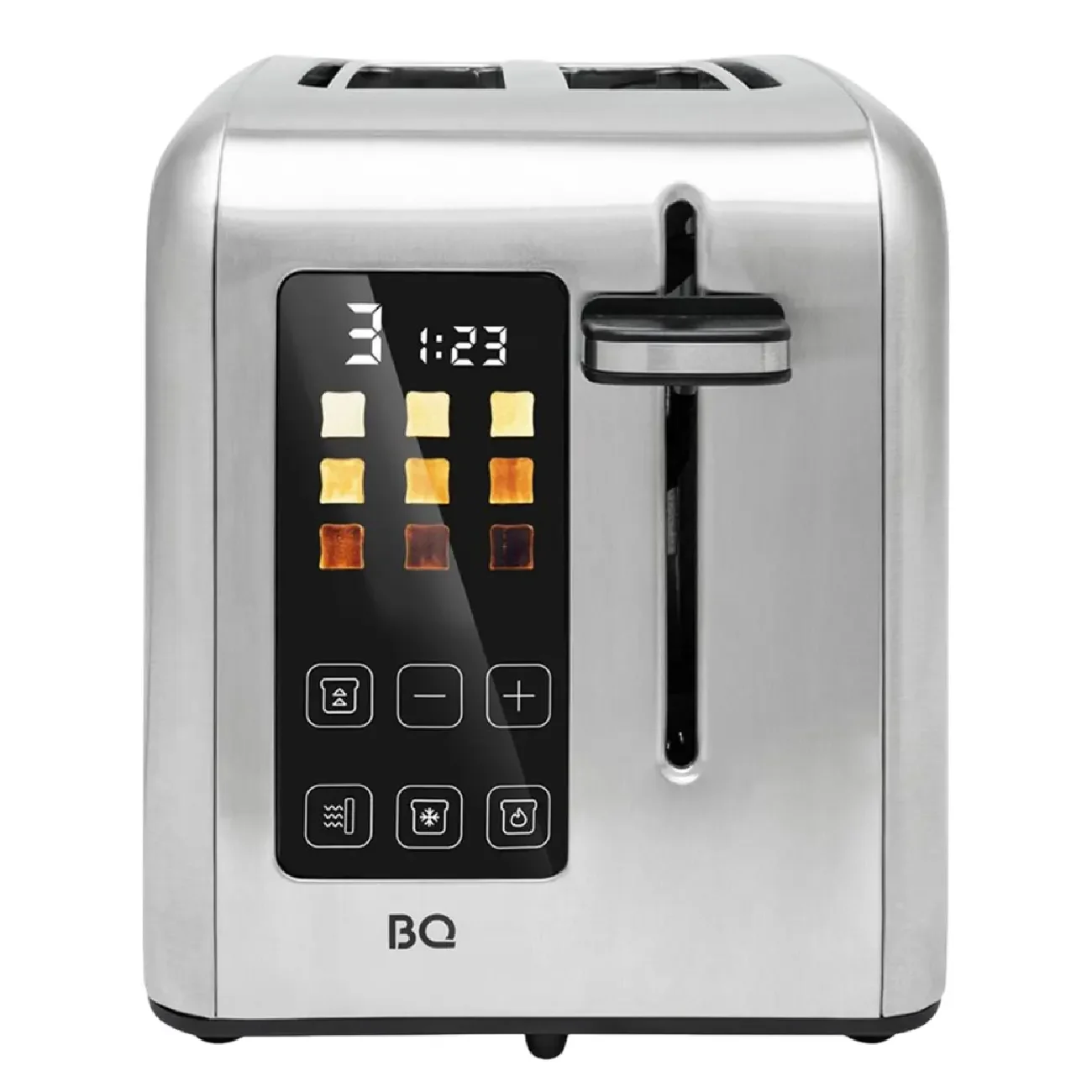 Тостер BQ T2002 Steel-Black, Мощность 950 Вт, 9 степеней поджаривания