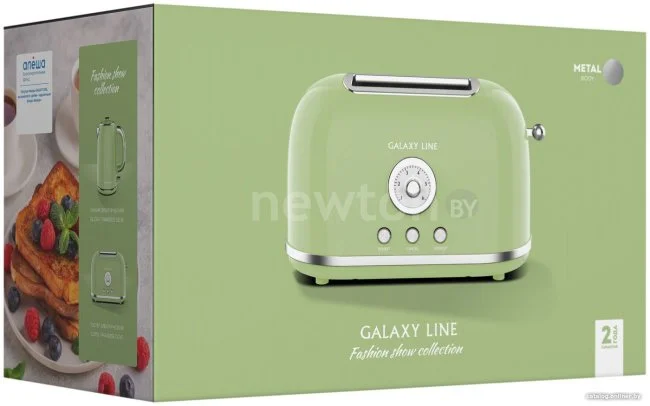 Тостер Galaxy Line GL 2911, райская олива, металл, 900 Вт, 6 степеней поджарки
