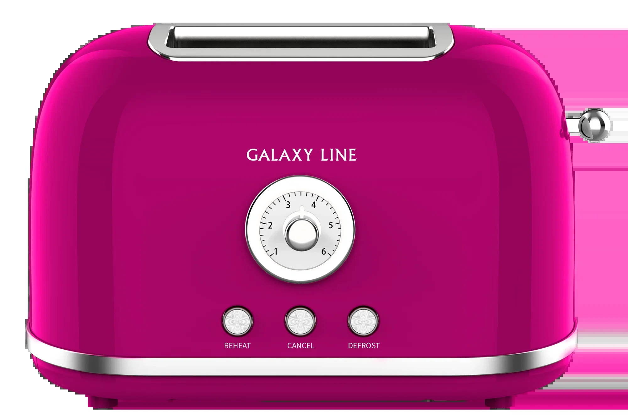 Тостер Galaxy Line GL 2916, малиновый джем, металл, 900 Вт, 6 степеней поджарки