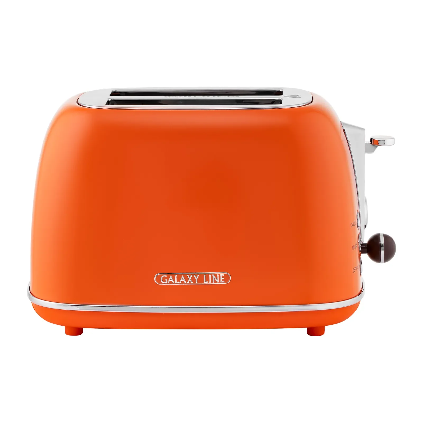 Тостер Galaxy Line GL 2921, апельсиновый фреш, металл, 900 Вт, 6 степеней поджарки
