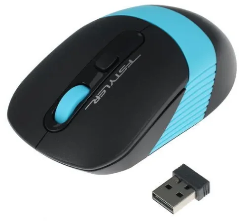 Мышь беспроводная A4Tech Fstyler FB10C черный/синий, 2000 dpi, радиоканал, Bluetooth, USB, кнопки - 4