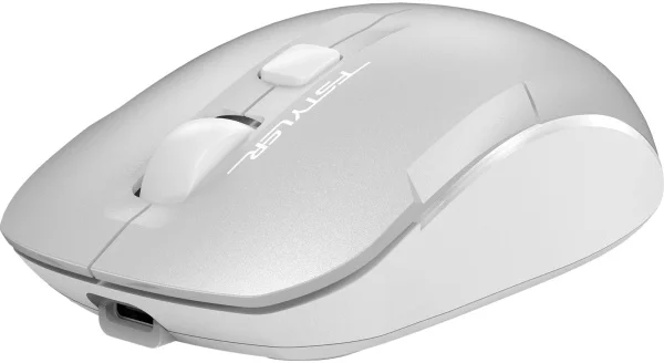 Мышь беспроводная A4Tech Fstyler FB26CS Air2 серебристый/белый, 2000 dpi, радиоканал, Bluetooth, USB, кнопки - 4
