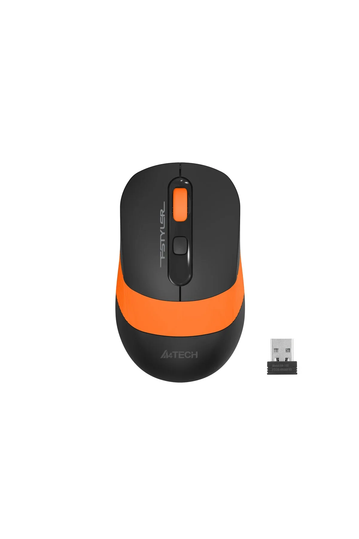 Мышь беспроводная A4Tech Fstyler FG10 черный/оранжевый, 2000 dpi, радиоканал, USB, кнопки - 4