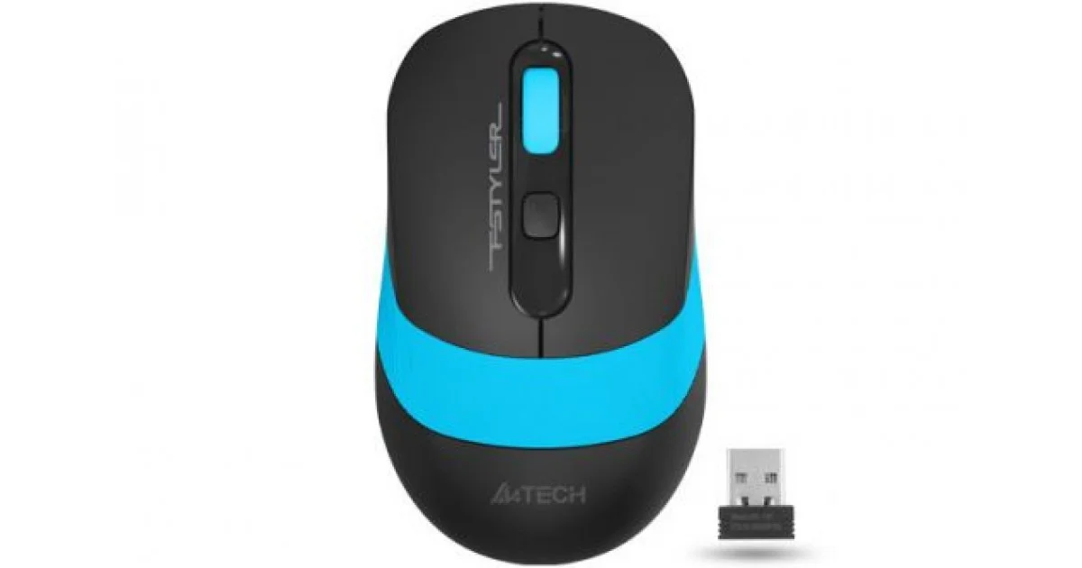 Мышь беспроводная A4Tech Fstyler FG10 черный/синий, 2000 dpi, радиоканал, USB, кнопки - 4