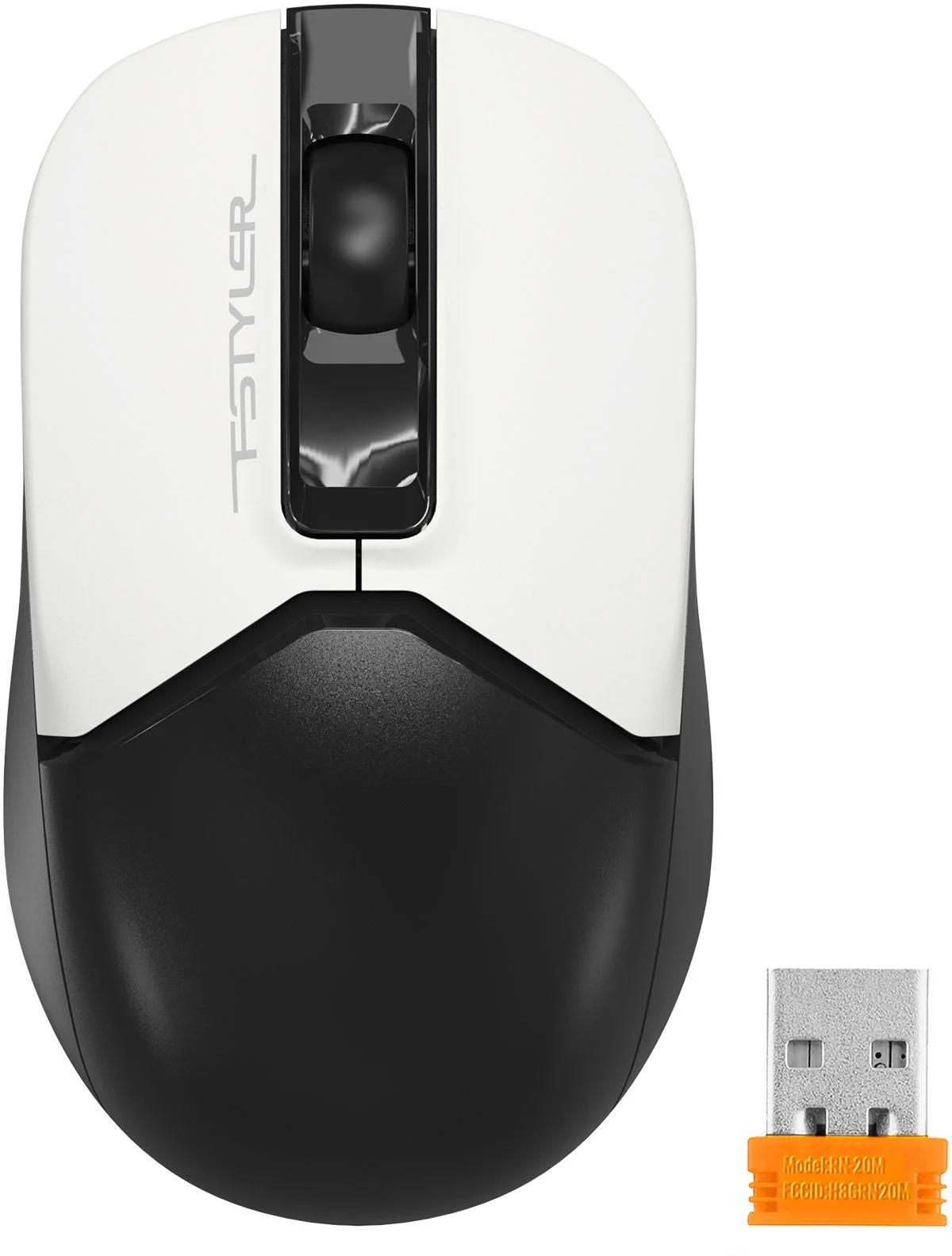 Мышь беспроводная A4Tech Fstyler FG12S белый/черный, 1200 dpi, радиоканал, USB, кнопки - 3