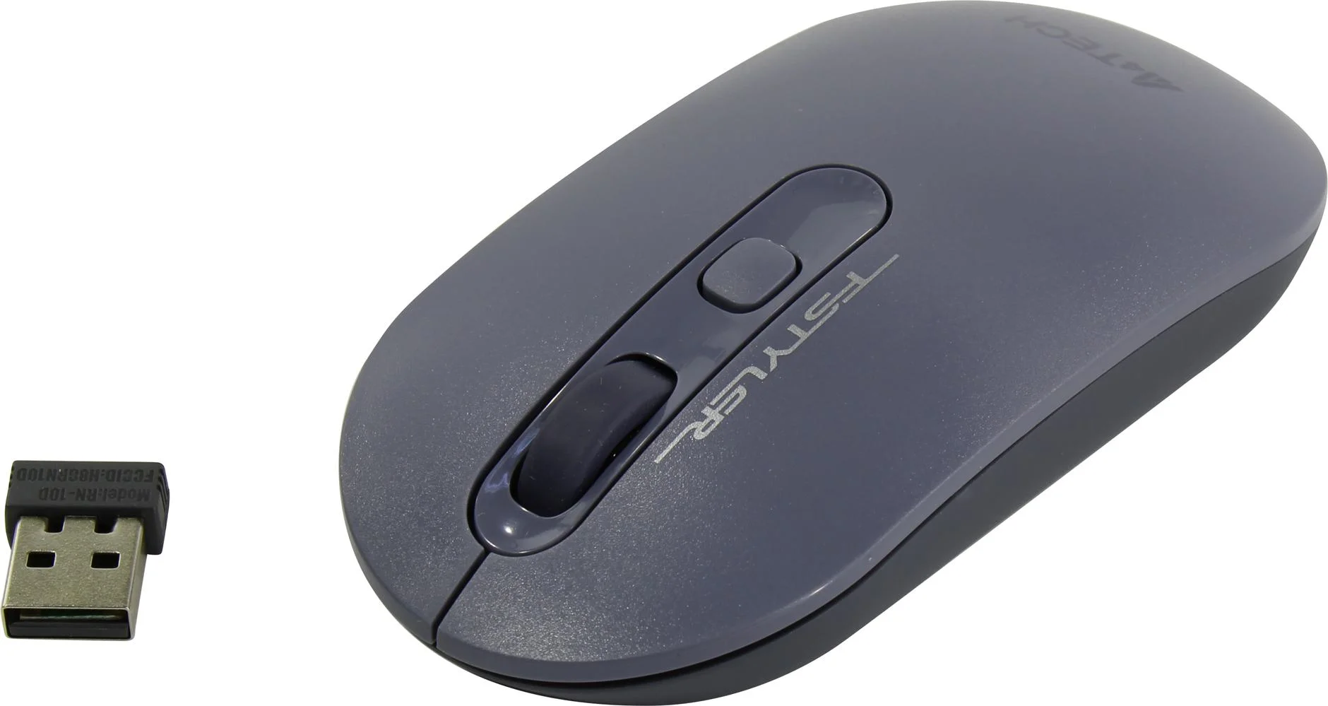 Мышь беспроводная A4Tech Fstyler FG20 пепельный/синий, 2000 dpi, радиоканал, USB, кнопки - 4
