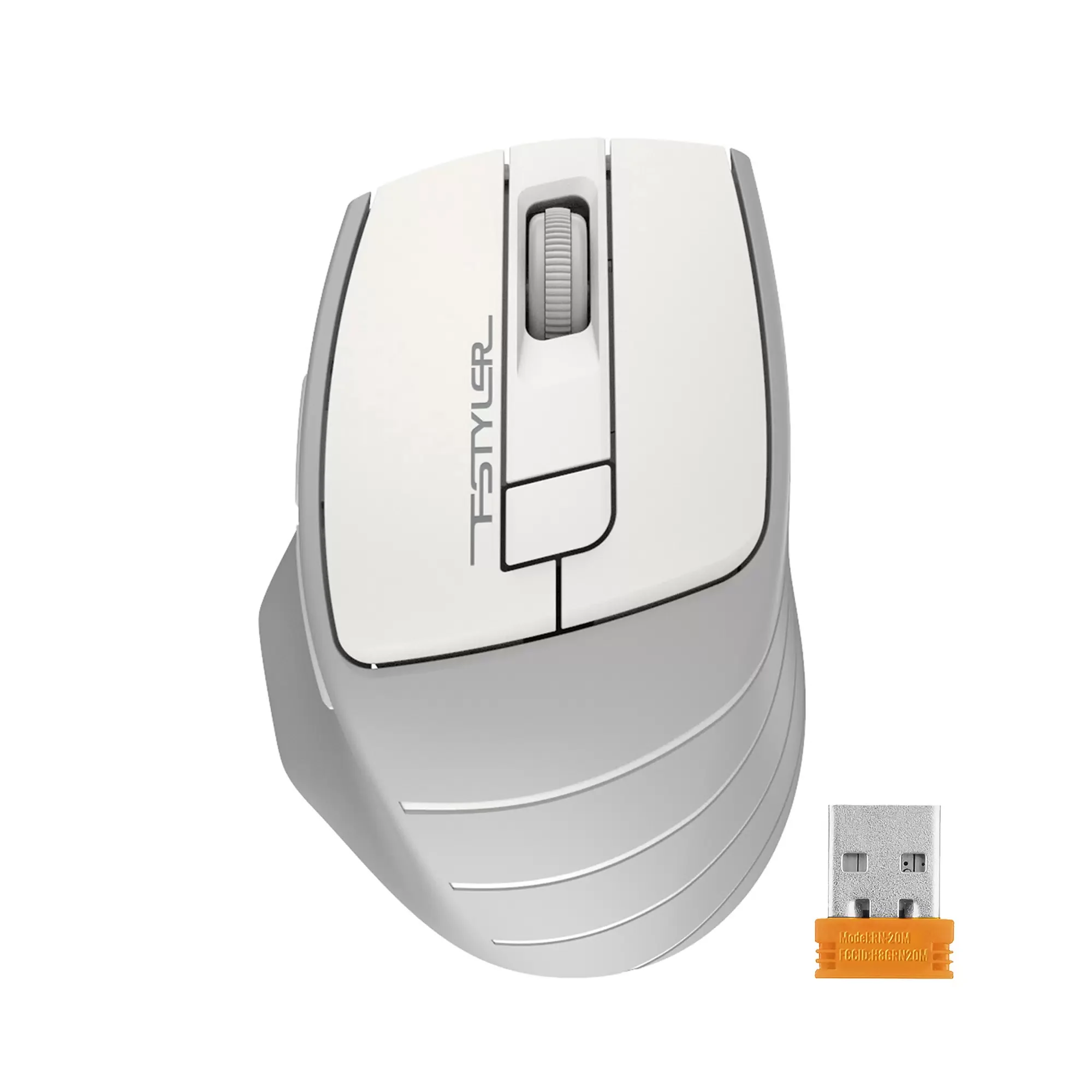 Мышь беспроводная A4Tech Fstyler FG30 белый/серый, 2000 dpi, радиоканал, USB, кнопки - 5