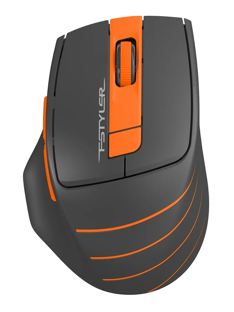 Мышь беспроводная A4Tech Fstyler FG30 серый/оранжевый, 2000 dpi, радиоканал, USB, кнопки - 5