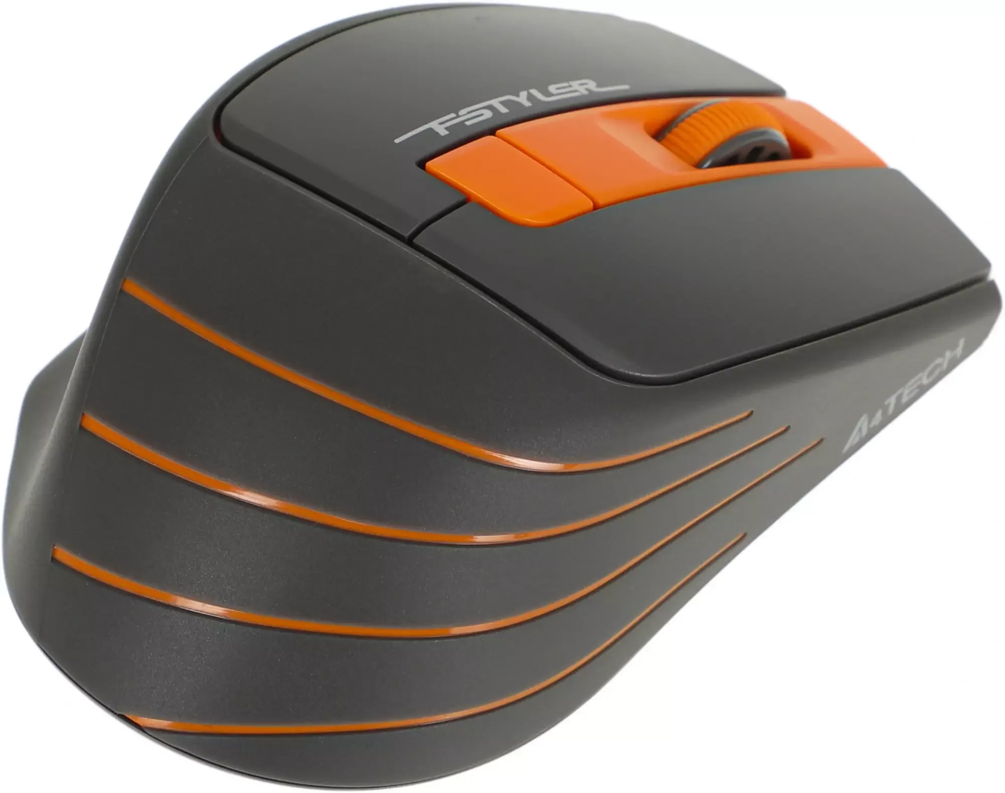 Мышь беспроводная A4Tech Fstyler FG30 серый/оранжевый, 2000 dpi, радиоканал, USB, кнопки - 5