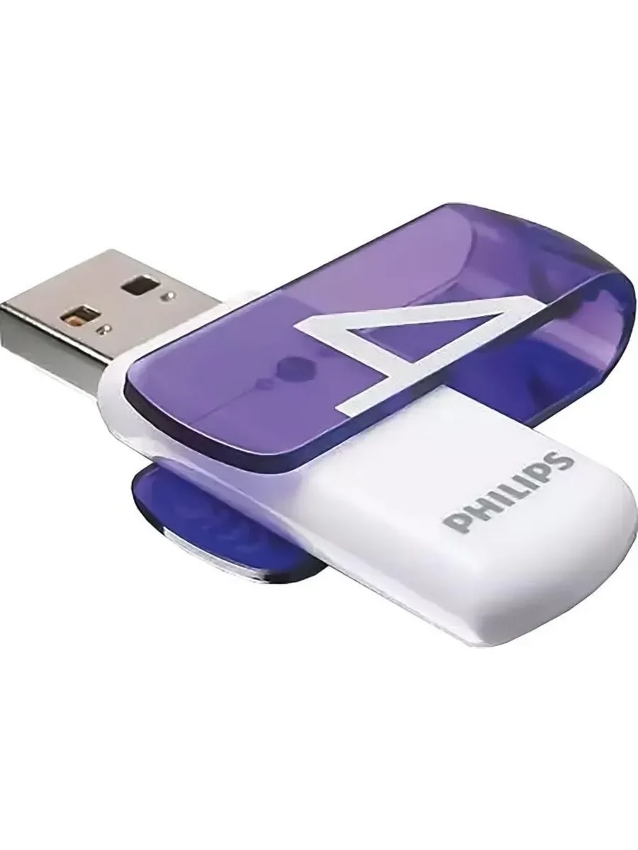Флеш накопитель 4GB PHILIPS VIVID2.0 4GB, USB 2.0