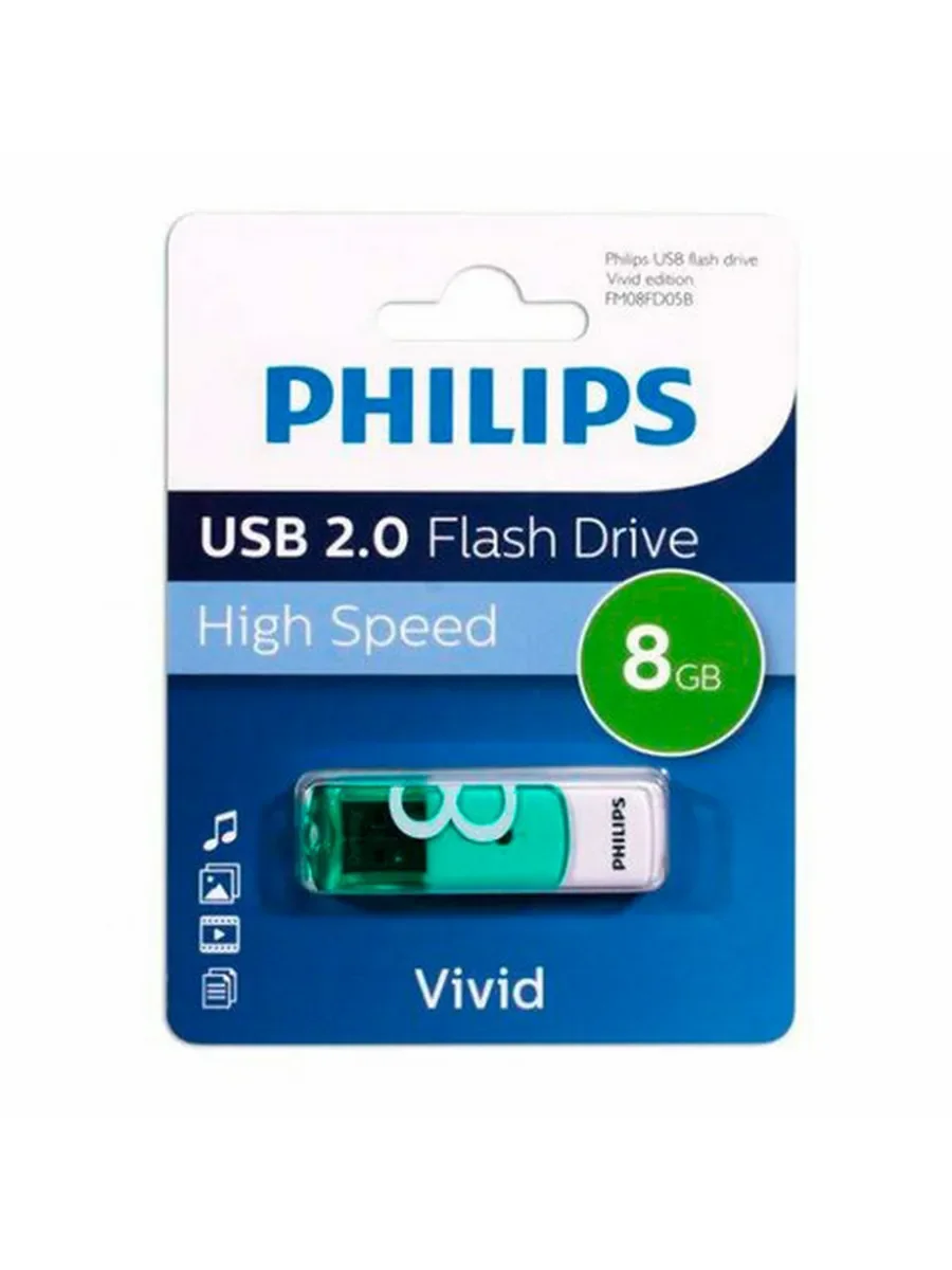 Флеш накопитель 8GB PHILIPS VIVID3.0 8GB, USB 3.0