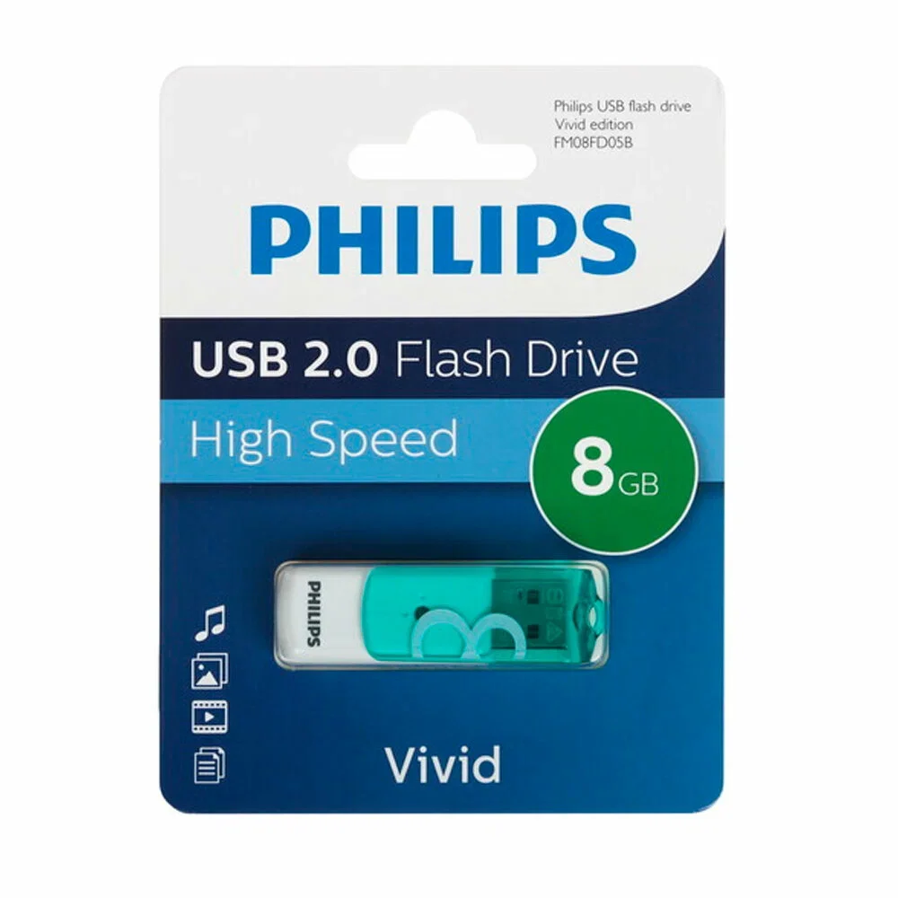 Флеш накопитель 16GB PHILIPS VIVID2.0 16GB, USB 2.0
