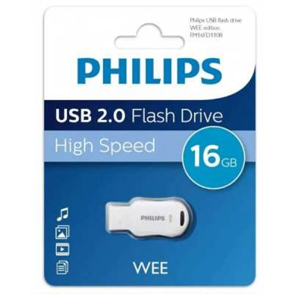 Флеш накопитель 16GB PHILIPS WEE 2.0 16GB, USB 2.0