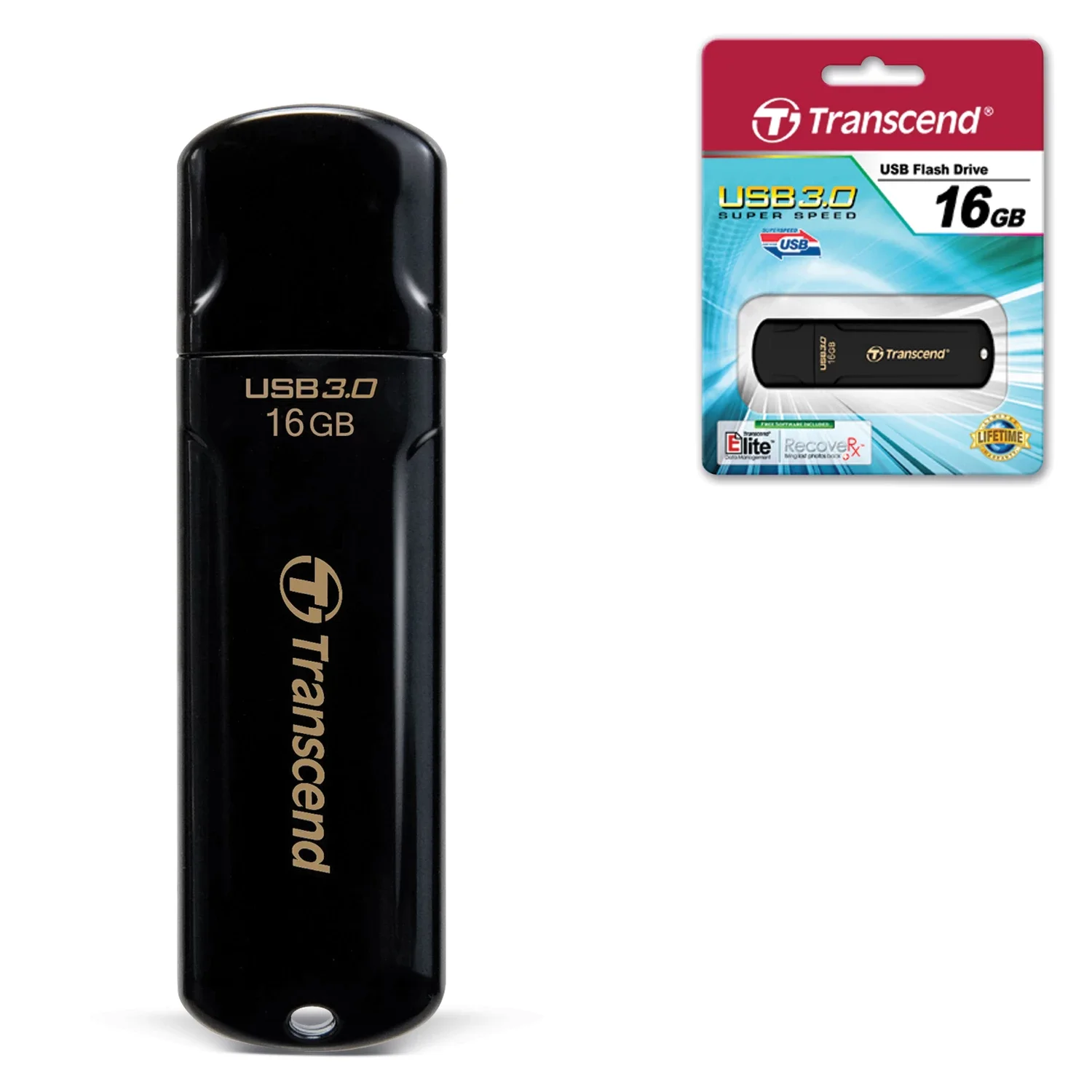 Флеш накопитель 16GB Transcend JetFlash 700, USB 3.1, Черный