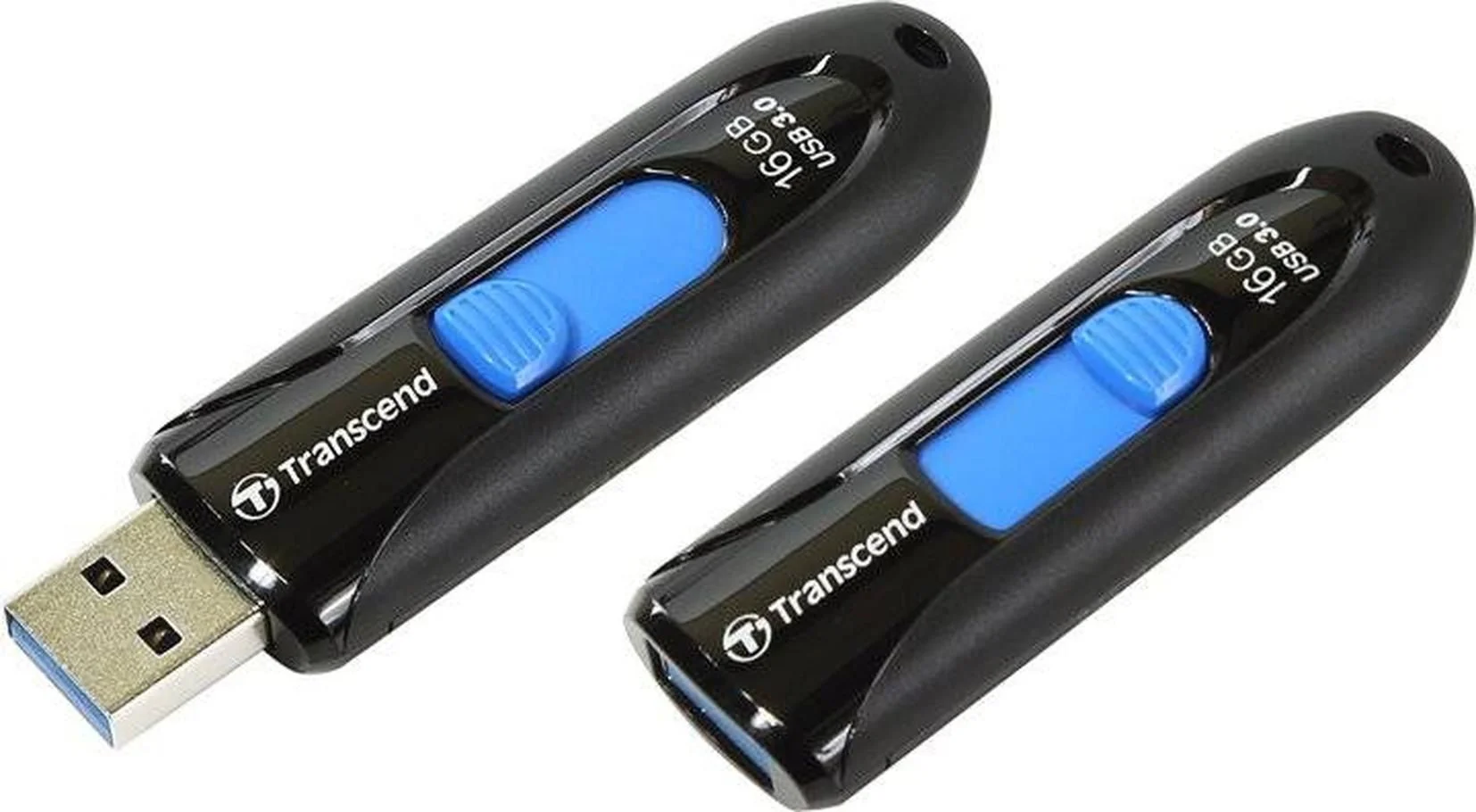Флеш накопитель 16GB Transcend JetFlash 790, USB 3.1, Черный/Синий