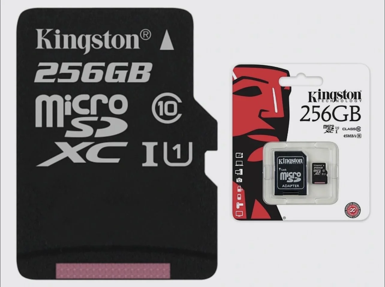 Флеш карта microSD 256GB Kingston microSDXC Class 10 UHS-I U1 A1 V 10 Select Plus (SD адаптер) 150MB/s