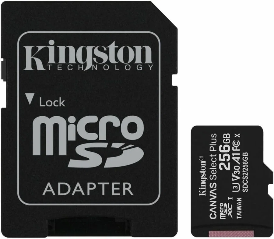 Флеш карта microSD 256GB Kingston microSDXC Class 10 UHS-I U1 A1 V 10 Select Plus (SD адаптер) 150MB/s
