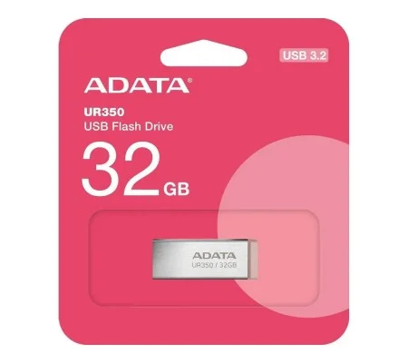 Флеш накопитель 32GB A-DATA UR350, USB 3.2, металл/коричневый