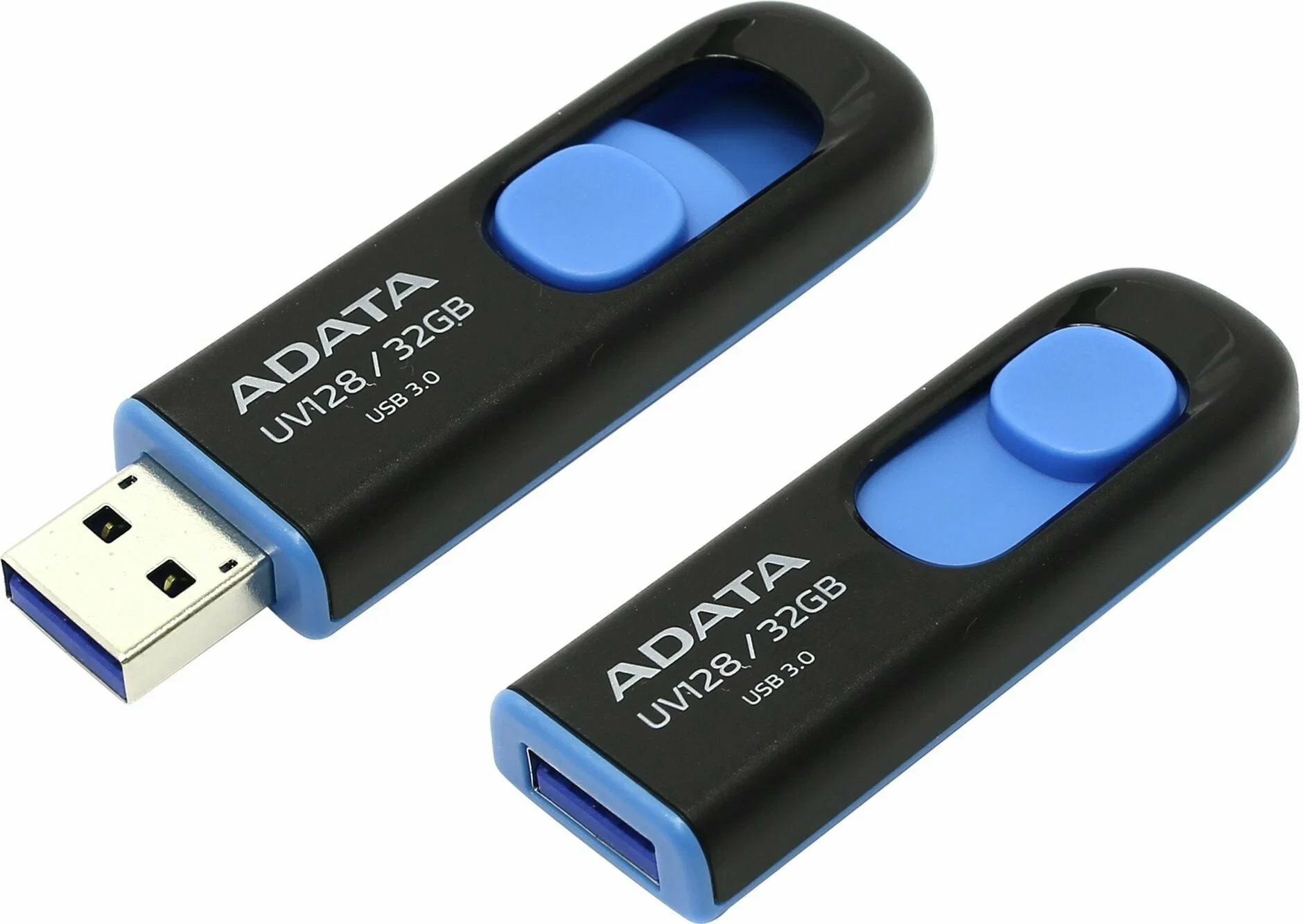 Флеш накопитель 32GB A-DATA UV128, USB 3.2, черный/синий