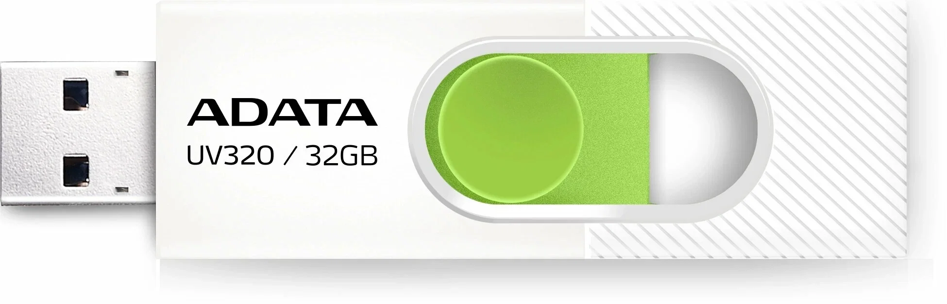 Флеш накопитель 32GB A-DATA UV320, USB 3.2, белый/зеленый