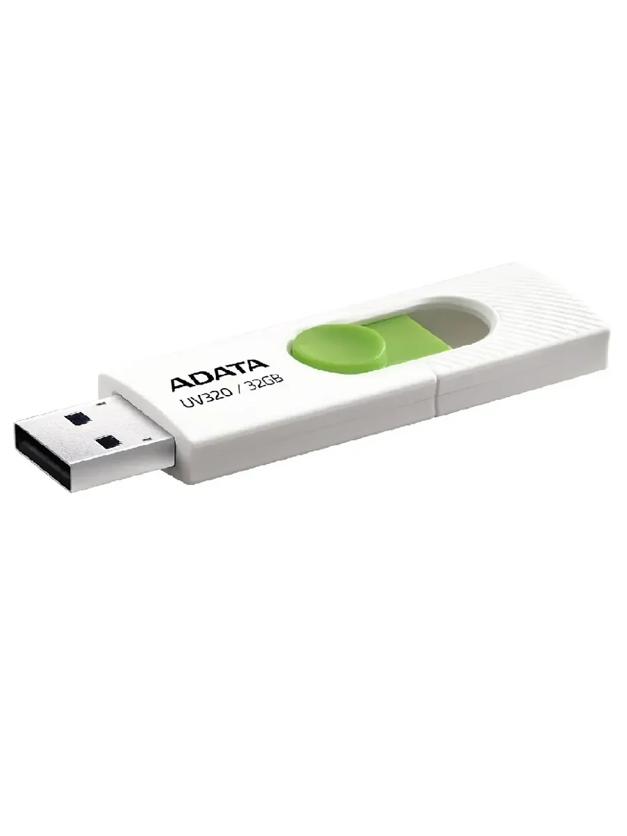 Флеш накопитель 32GB A-DATA UV320, USB 3.2, белый/зеленый