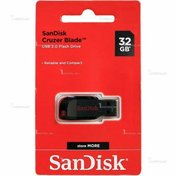 Флеш накопитель 32GB SanDisk CZ50 Cruzer Blade, USB 2.0
